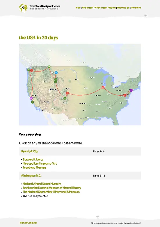 example page 4 from our offline Travel Guide for United States
